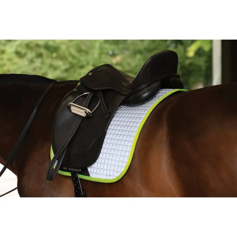 Weatherbeeta Reflective Prime Dressage Saddlepad Silver/Yellow-1